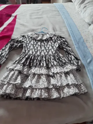 Vestido niña ceremonia estampado perros talla 8 añ