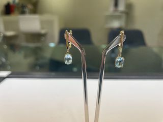Pendientes Oro 18k Topacio Azul