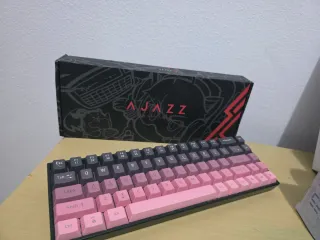 Teclado Ajazz Gris y Rosa