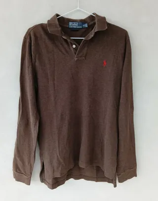 Polo uomo Ralph Lauren, tg S, marrone, vintage