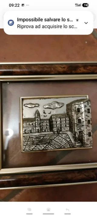 Coppia Di Quadretti Vintage Foglia Argento 925 Man