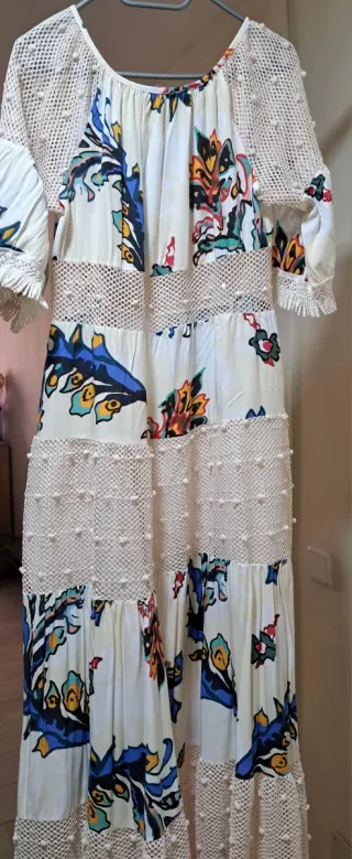 Vestido largo estampado talla L