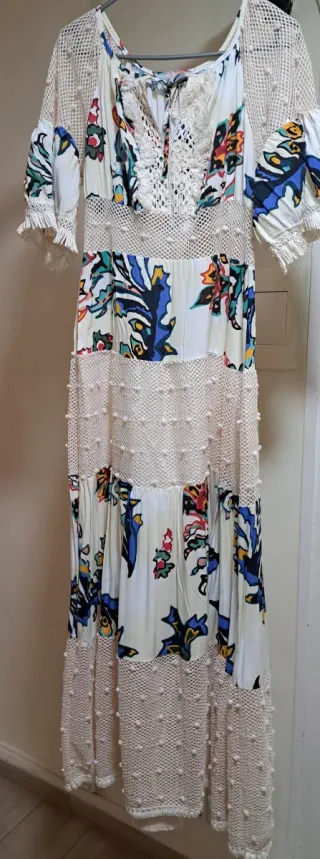 Vestido largo estampado talla L