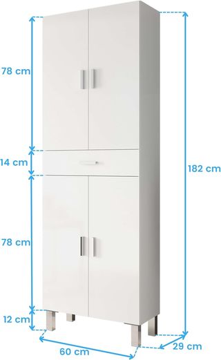 ARKITMOBEL Armario Columna Baño Grande Blanca