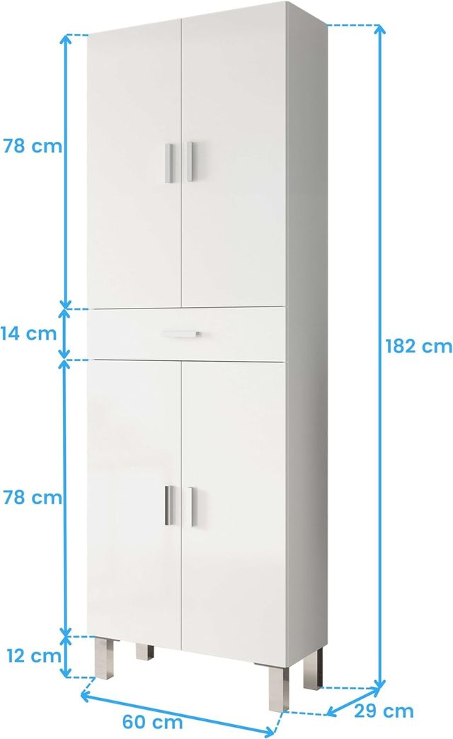 ARKITMOBEL Armario Columna Baño Grande Blanca