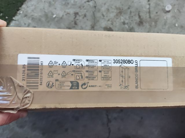 ARKITMOBEL Armario Columna Baño Grande Blanca