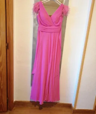 Vestido largo fiesta fucsia