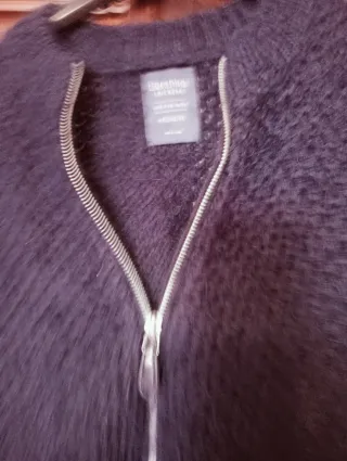 Chaleco Bershka azul marino pelitos M