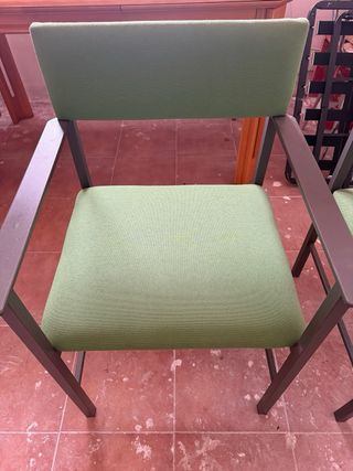 Sillas de aluminio verdes amplias (2 unidades)