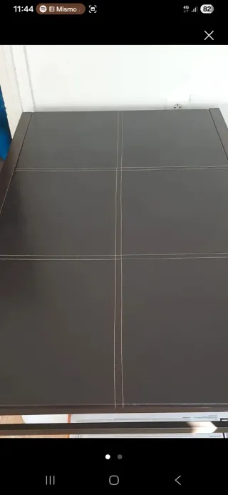 Mesa comedor/estudio polipiel marrón