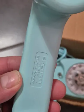 Telefono fisso vintage azzurro