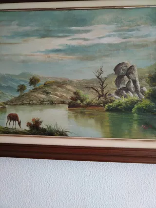 Cuadro al óleo vintage años 50