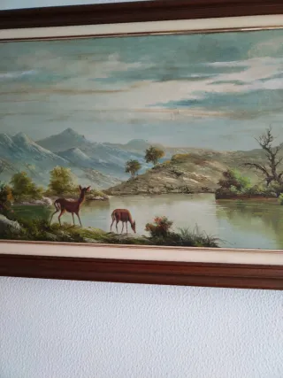 Cuadro al óleo vintage años 50