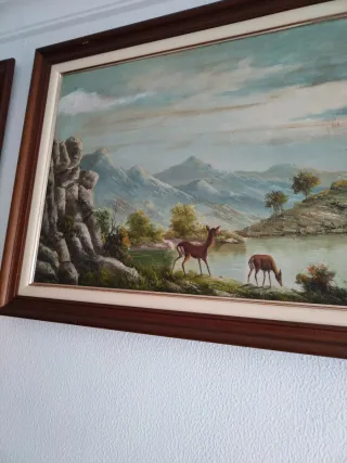 Cuadro al óleo vintage años 50