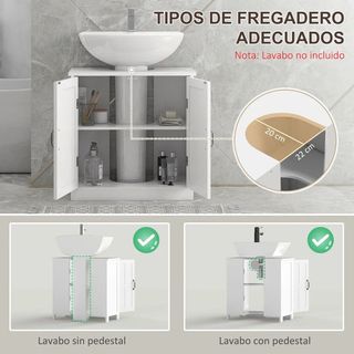 Mueble bajo lavabo Kleankin blanco