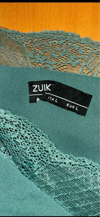 Canottiera donna con pizzo verde