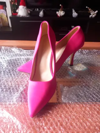 Zapatos de tacón rosa