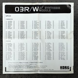 Korg 03R/W, Tarjeta USC-1S: Best of M&T