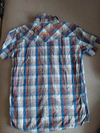 Camisa de cuadros manga corta