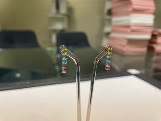 Pendientes Oro 18k Topacio y Peridoto