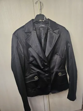 Blazer donna raso nero SPECCHIO