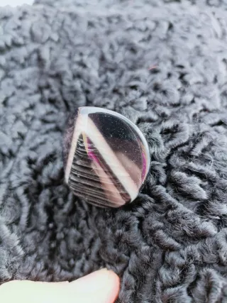 Abrigo AUTÉNTICO de Astracán Negro/Gris