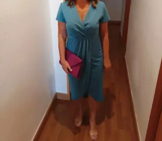 Vestido fiesta azul turquesa