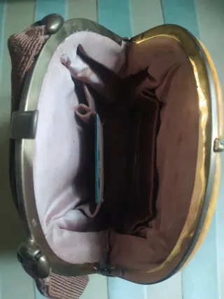 Bolso Vintage Marrón y Beige