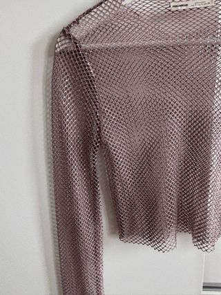Top Malla Brillante Pull&Bear Morado Talla XS