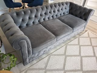 Sofá Chester Terciopelo Gris