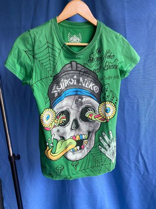 Camiseta Mizzine Verde Talla S Calavera