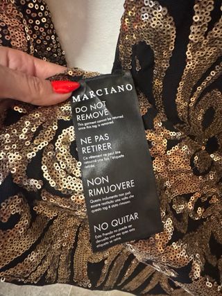Vestido Marciano Negro y Dorado Talla 38