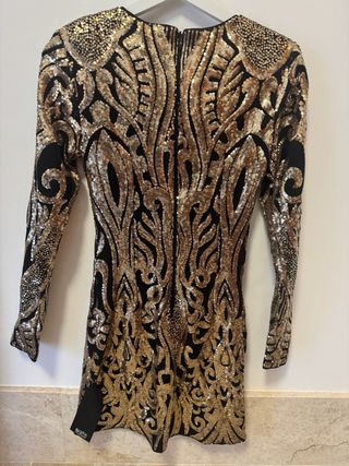 Vestido Marciano Negro y Dorado Talla 38