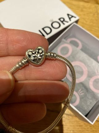 Pulsera Pandora Corazón Árbol Familia Plata. 17