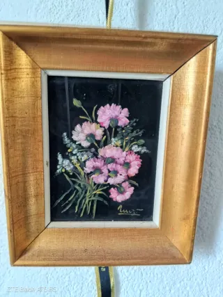 2 Quadri in Ceramica Dipinti a Mano con Fiori