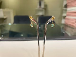 Pendientes Oro 18k Rubí y Esmeralda