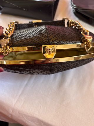 Bolso Versace Negro Piel Serpiente