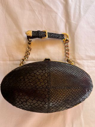 Bolso Versace Negro Piel Serpiente