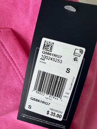 Sudadera rosa Reebok niña talla S