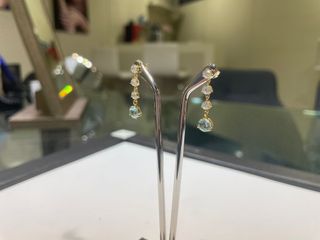 Pendientes Oro 18k Topacio y Circonita Azul
