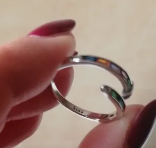 Anello chiodo S925 zirconi colorati