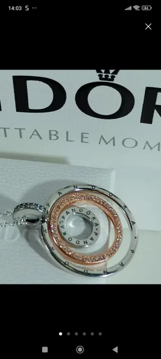 Colgante Pandora Círculos Oro y Plata