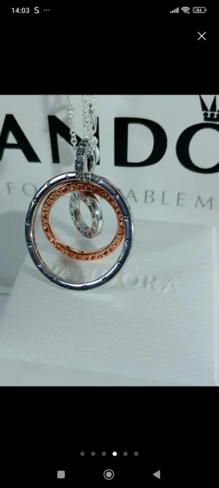 Colgante Pandora Círculos Oro y Plata