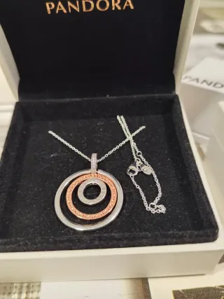 Colgante Pandora Círculos Oro y Plata