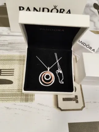 Colgante Pandora Círculos Oro y Plata