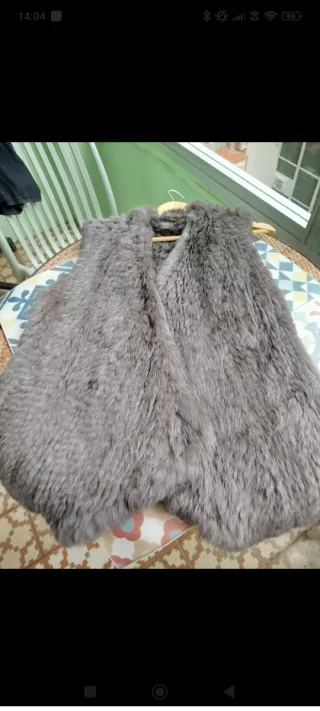 Chaleco de pelo gris talla única