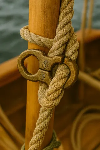 Abrazadera náutica latón macizo S. XIX