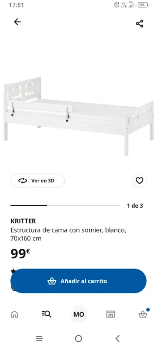 Cama infantil con somier y colchón