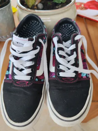 Scarpe Vans con Rose Nere e Rosa