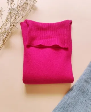 Jersey fucsia 100% cashmere M lujo